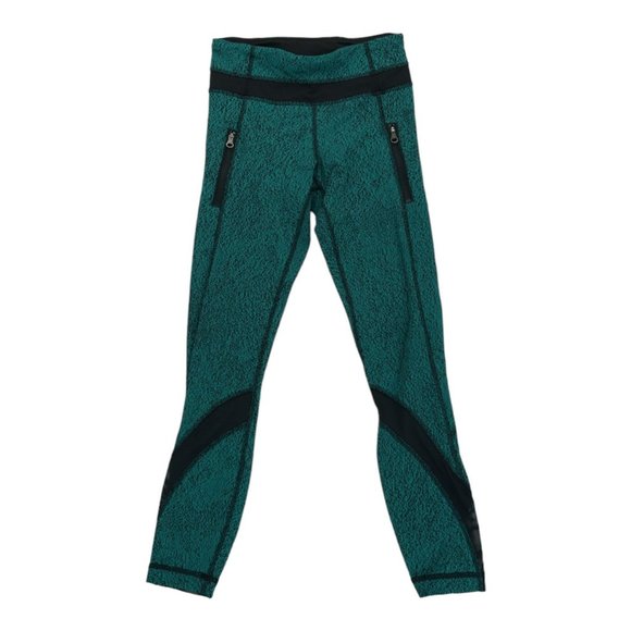 Lululemon Leggings Womens 2 Inspire Tight II Power Luxtreme Spray Jacquard Green - Picture 1 of 6